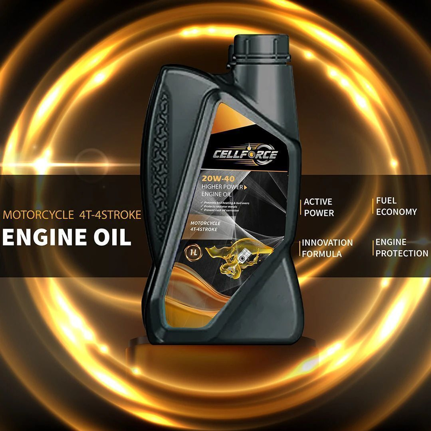 Image of CELLFORCE 20W40 Synthetic 4-Stroke Engine Oil Maximum Engine Protection for Bikes & Motorcycles | High Performance Engine Oil