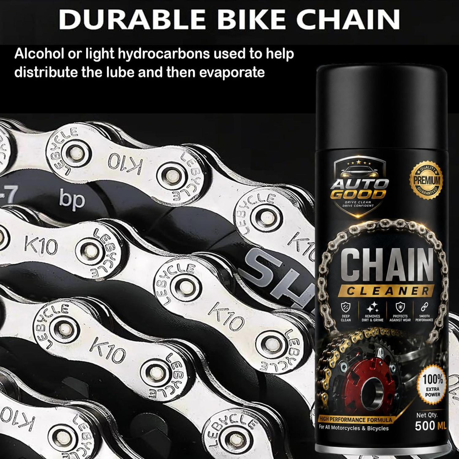 Image of Auto good Professional Bike Chain Cleaner And Lubricant Combo For Daily Maintenance High Performance Motorcycle Chain Care Combo With Cleaner Lubricant Chain Oil