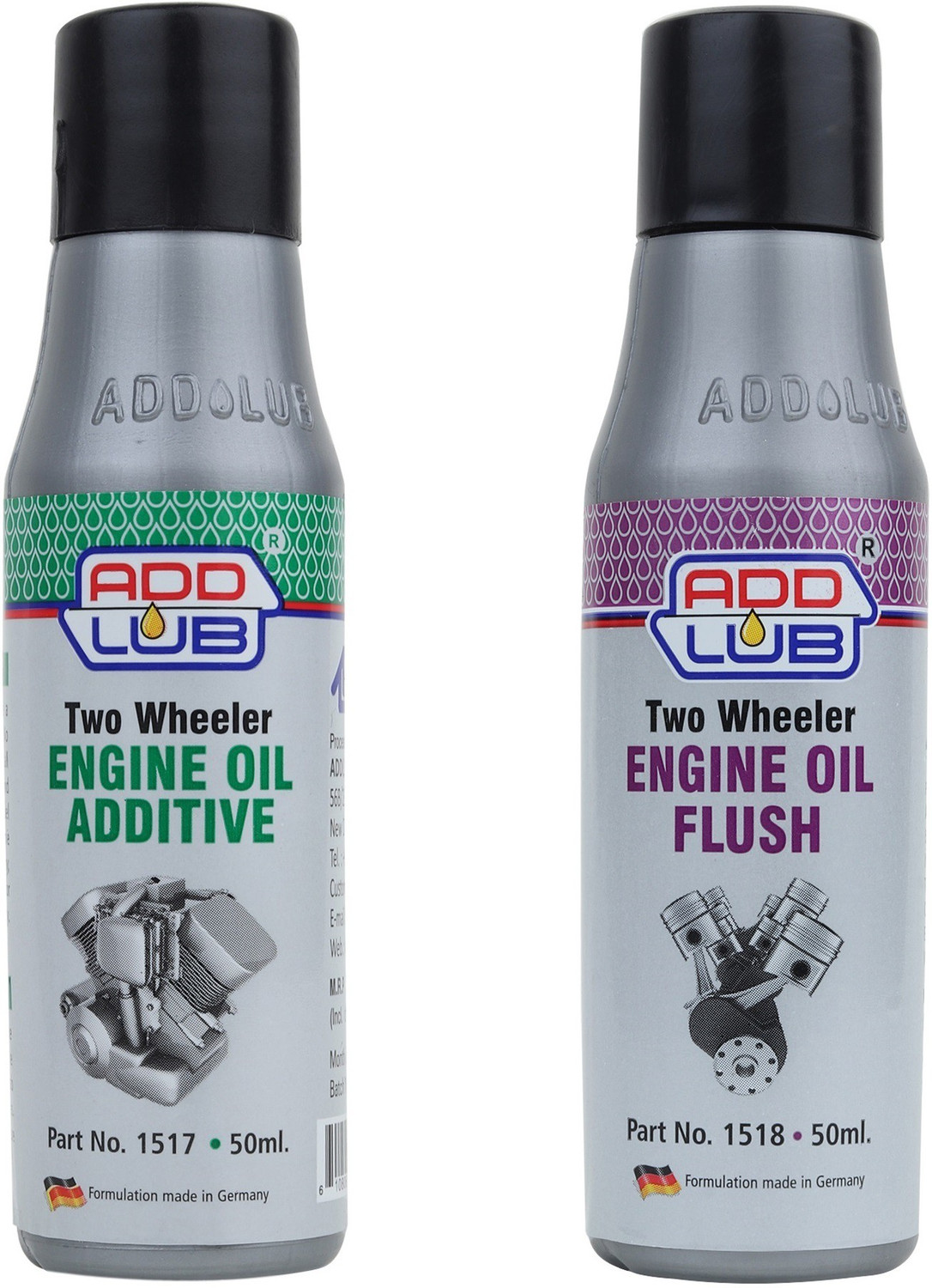 Image of ADDLUB Premium Quality Bike Engine Oil Additive and Engine Flush 50ML Each Oil Flush and Treatment