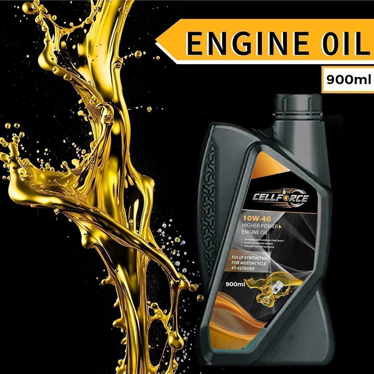 Image of CELLFORCE 10W40 API SM Engine Oil for motorcycles High Performance Engine Oil
