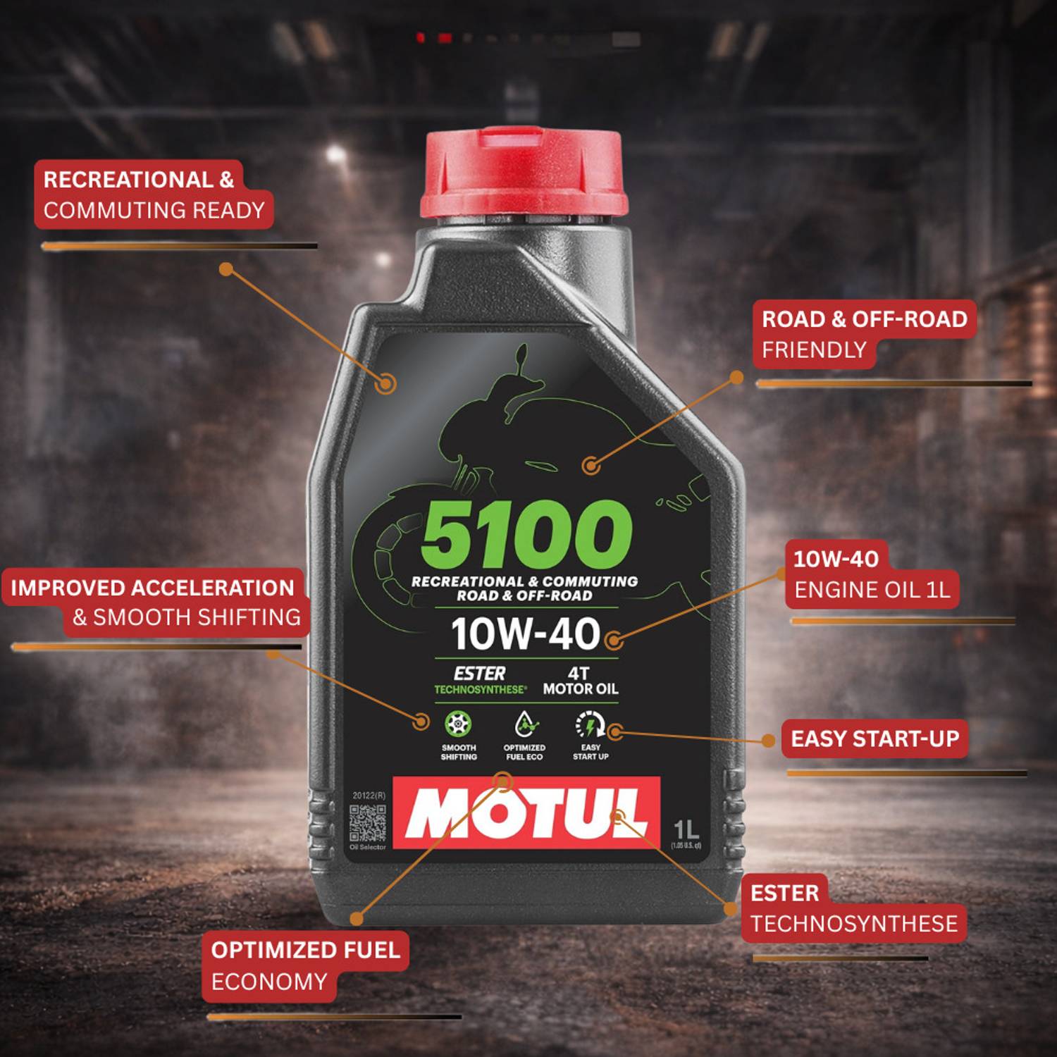 MOTUL 5100 4T 10W-40 Semi Synthetic Engine Oil - Image 4