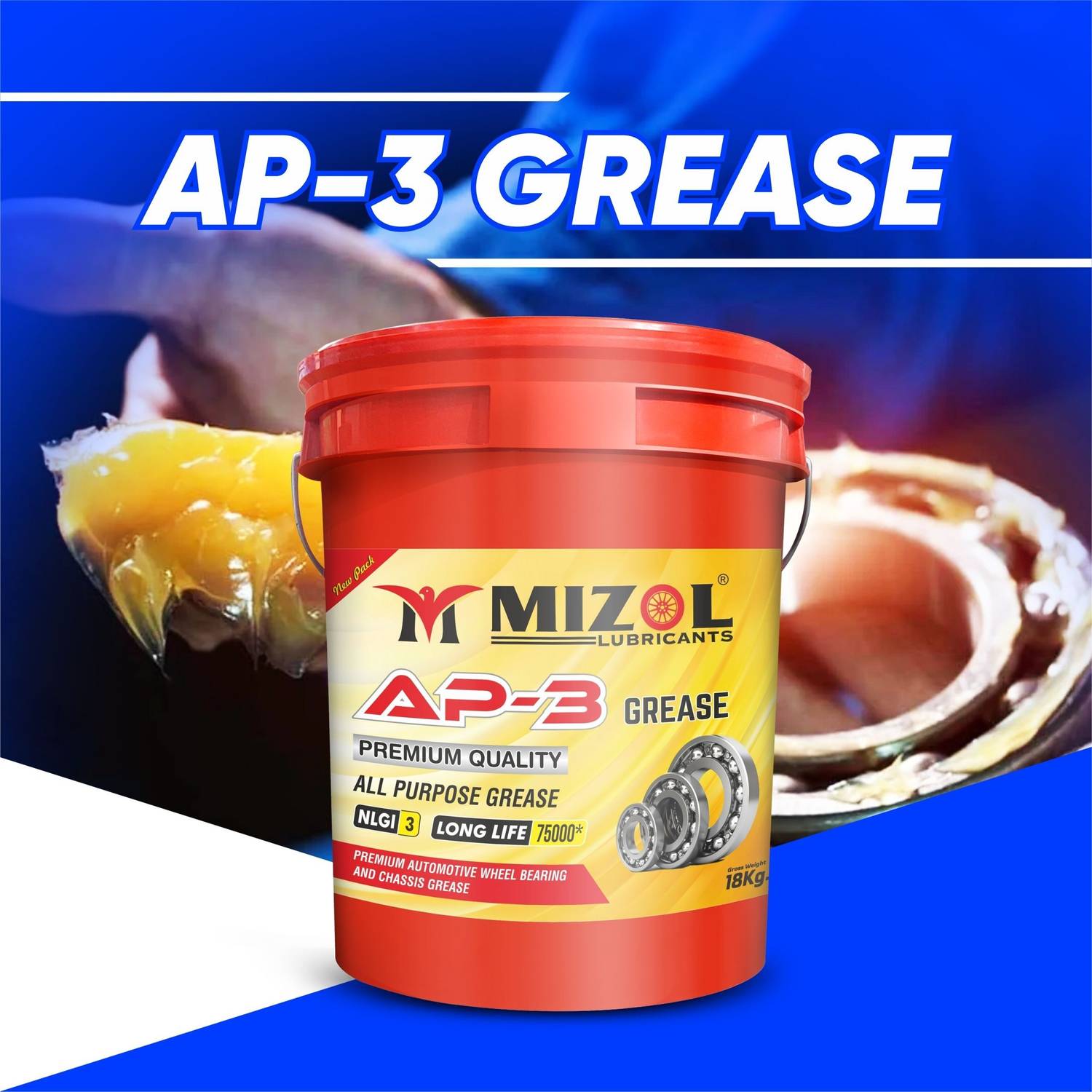 Agrileo Mizol New Premium 500g Long Life NLGI 3 AP-3 Plus Calcium Based