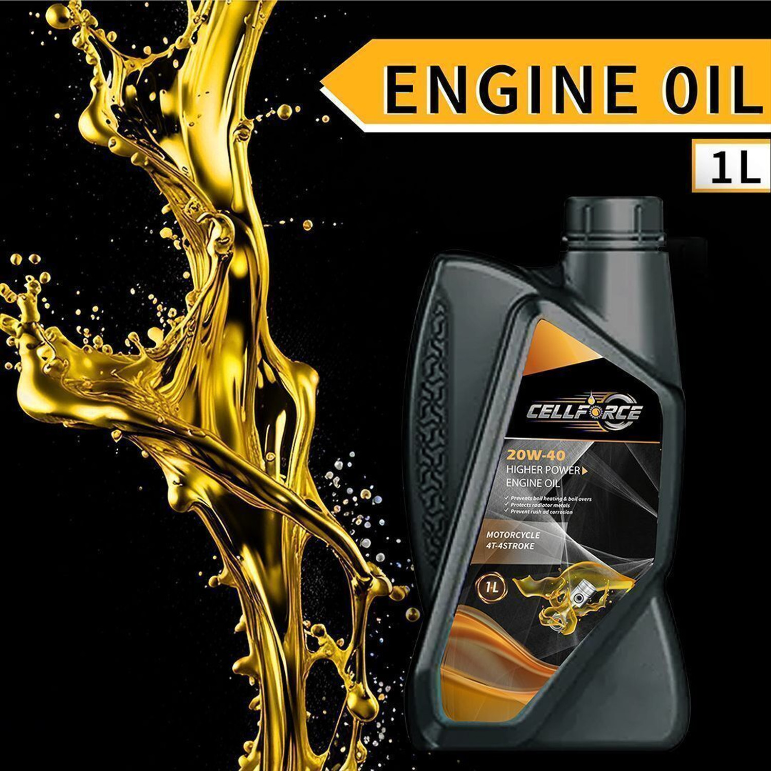 Image of CELLFORCE 20W40 Synthetic 4-Stroke Engine Oil Maximum Engine Protection for Bikes & Motorcycles | High Performance Engine Oil