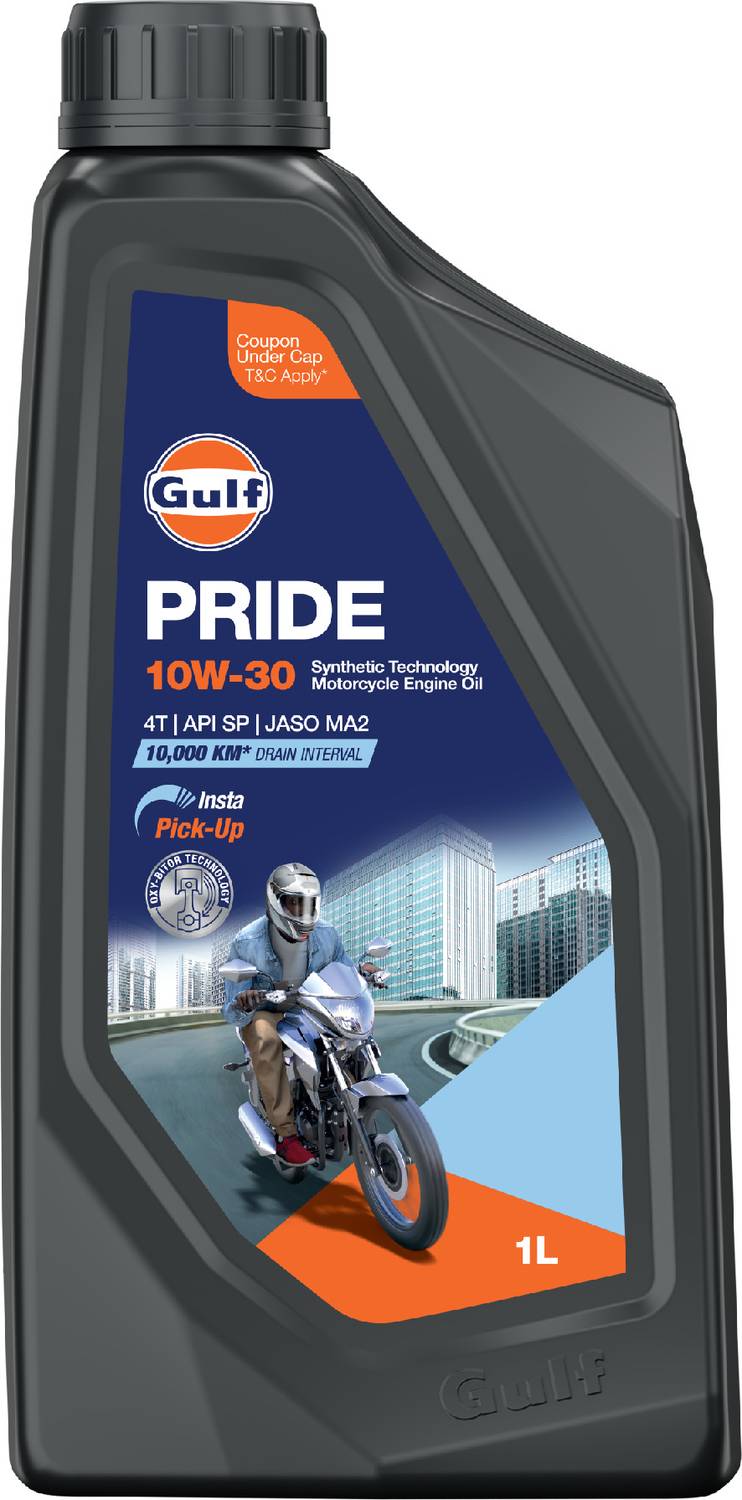 Gulf PRIDE 10W-30 4T Engine Oil 10K Km - Image 1