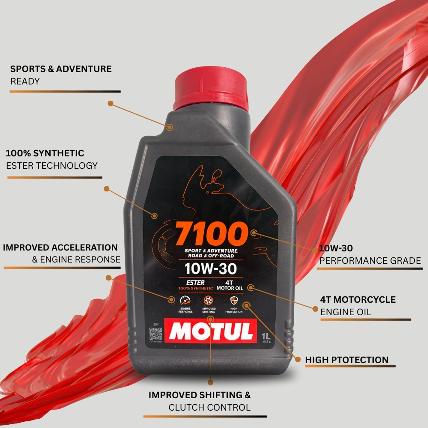 Image of MOTUL 7100-10w30 7100-10w30 Full-Synthetic Engine Oil