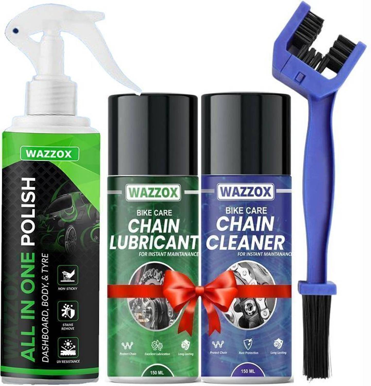 WAZZOX Chain Lubricant + Cleaner + Polish Combo - Image 1