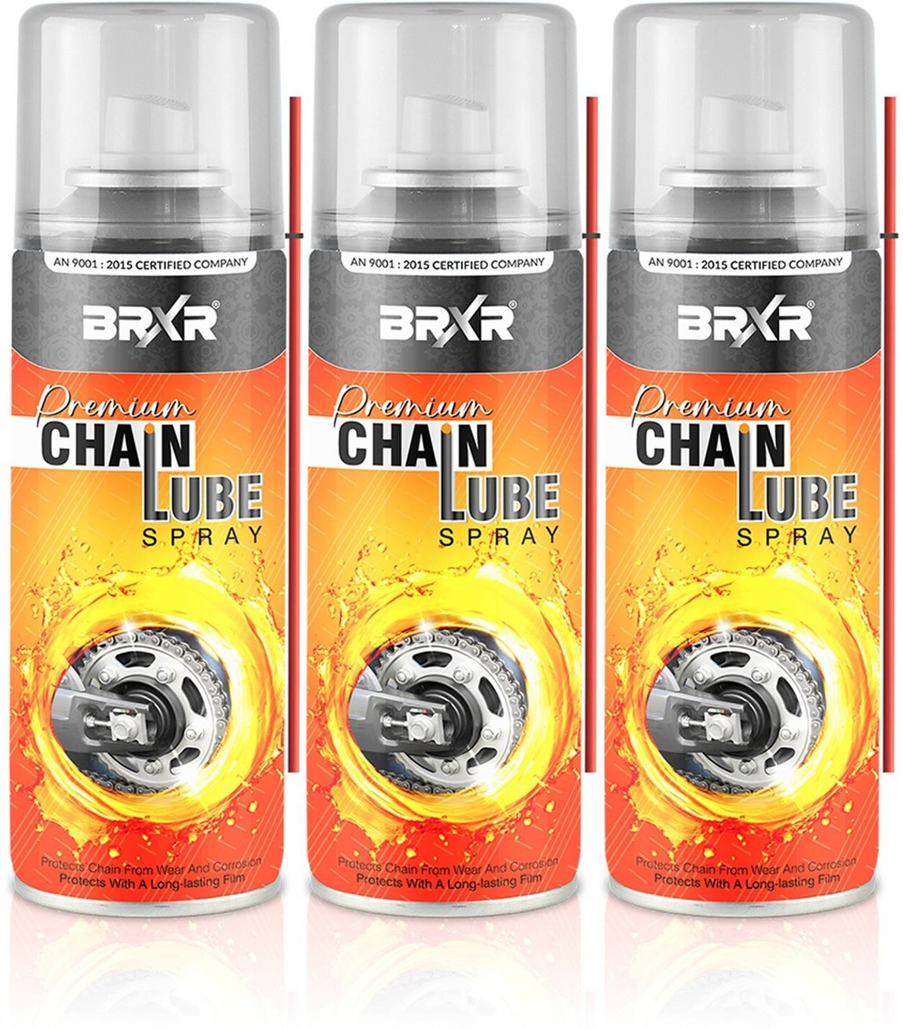 BRXR Combo of Bike Chain Lube/Lubricant Spray For All Chain Type Corrosion protection Lubrication | Rust & Corrosion protection | Prevent Chain breakage | Noise Chain Oil