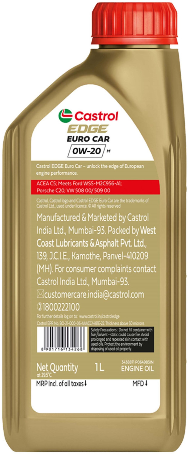 Image of Castrol EDGE Euro Car 0W-20 High Performance Engine Oil