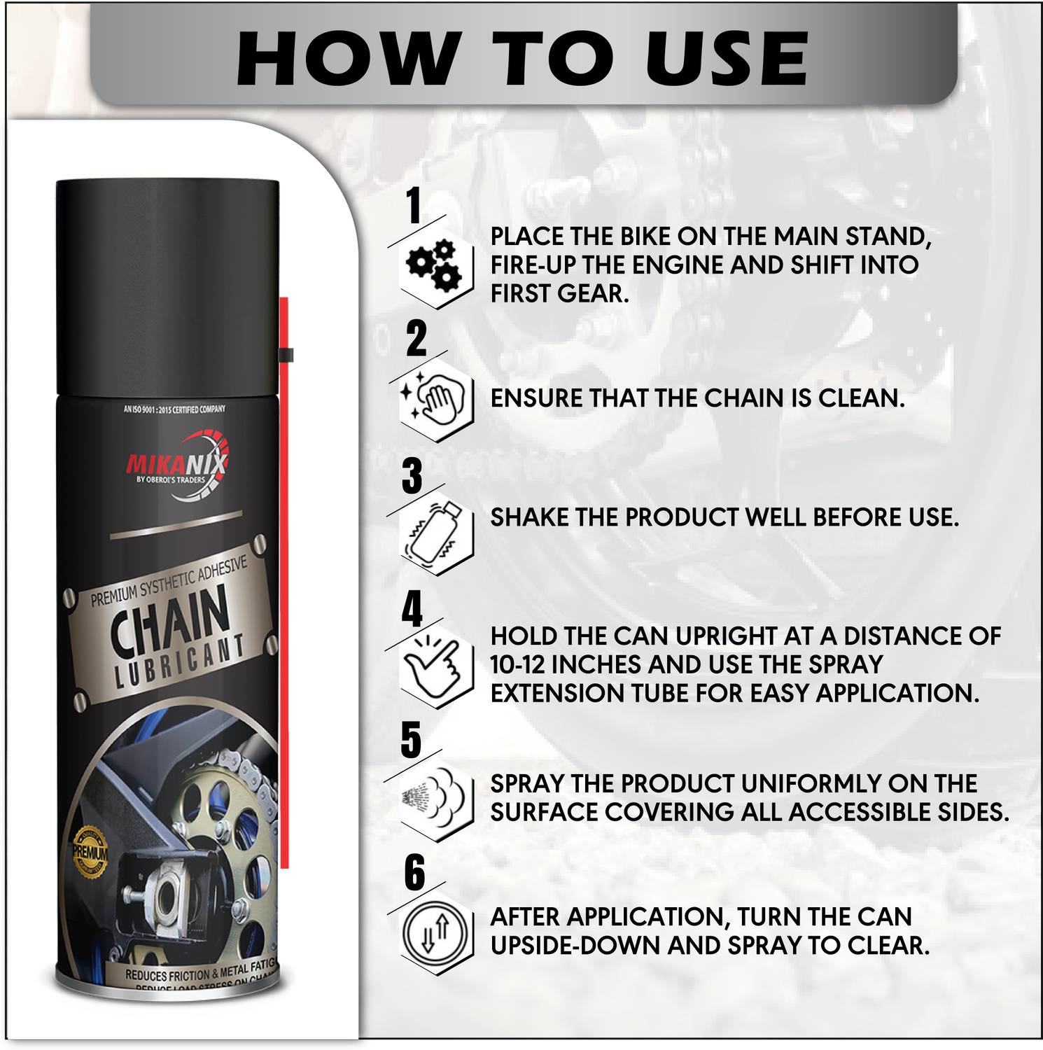 MIKANIX Premium Bike Chain Lube Spray - Image 4