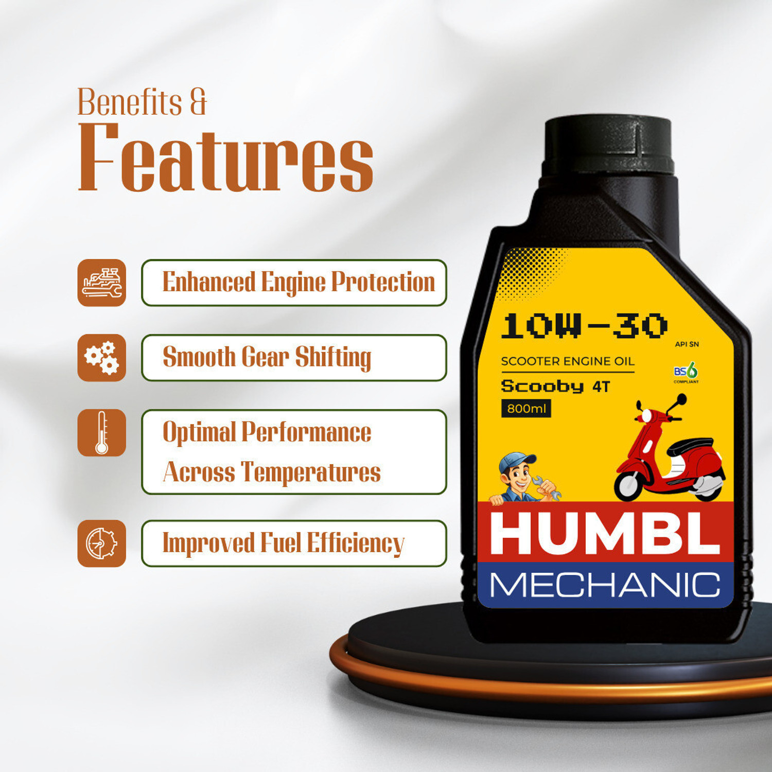 Image of ACTIVA 10w-30 Engine Oil for All Types of Morden Automatic Scooters 4T For All Types Of Morden Automatic Gearless Scooters High-Mileage Engine Oil