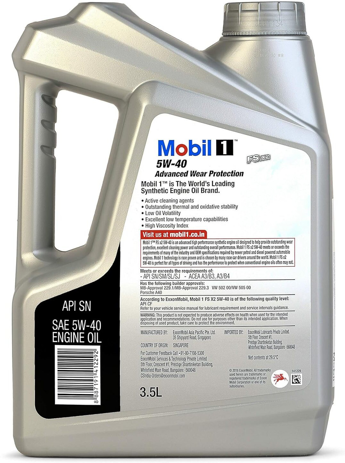 Image of MOBIL 1 FS X2 5W-40 Advanced Wear Protection Synthetic Advance wear protection Full-Synthetic Engine Oil
