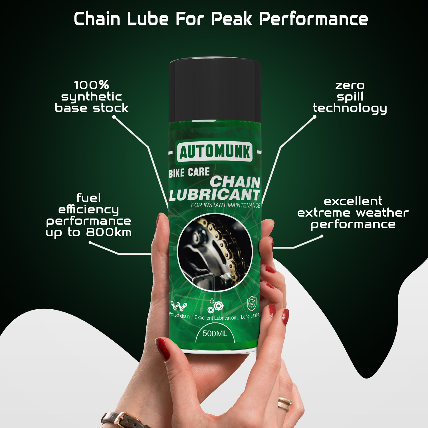 Image of automunk Chain Lube Chain Oil I Pack of 3 I Chain Cleaning Brush Chain Lubricant & Chain Brush Chain Oil