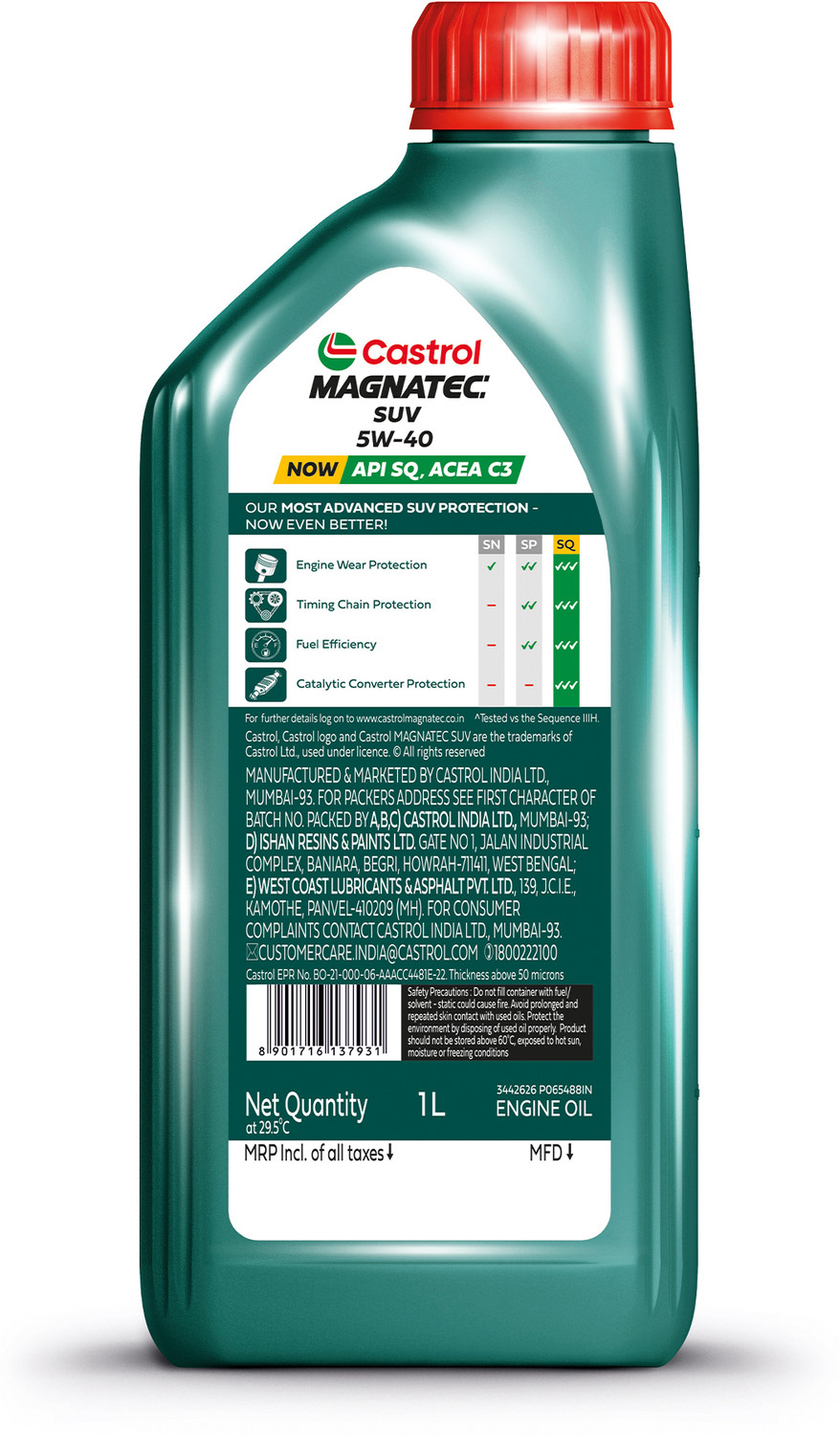Image of Castrol MAGNATEC SUV 5W-40 Full Synthetic Engine Oil for Petrol, CNG and Diesel SUVs Full-Synthetic Engine Oil