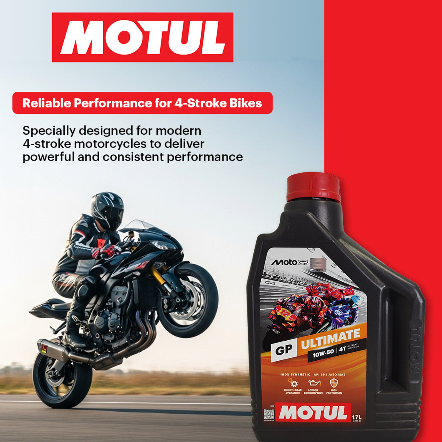 Image of MOTUL GP-ultimate-4T-10W50 GP-ultimate-4T-10W50 Full-Synthetic Engine Oil