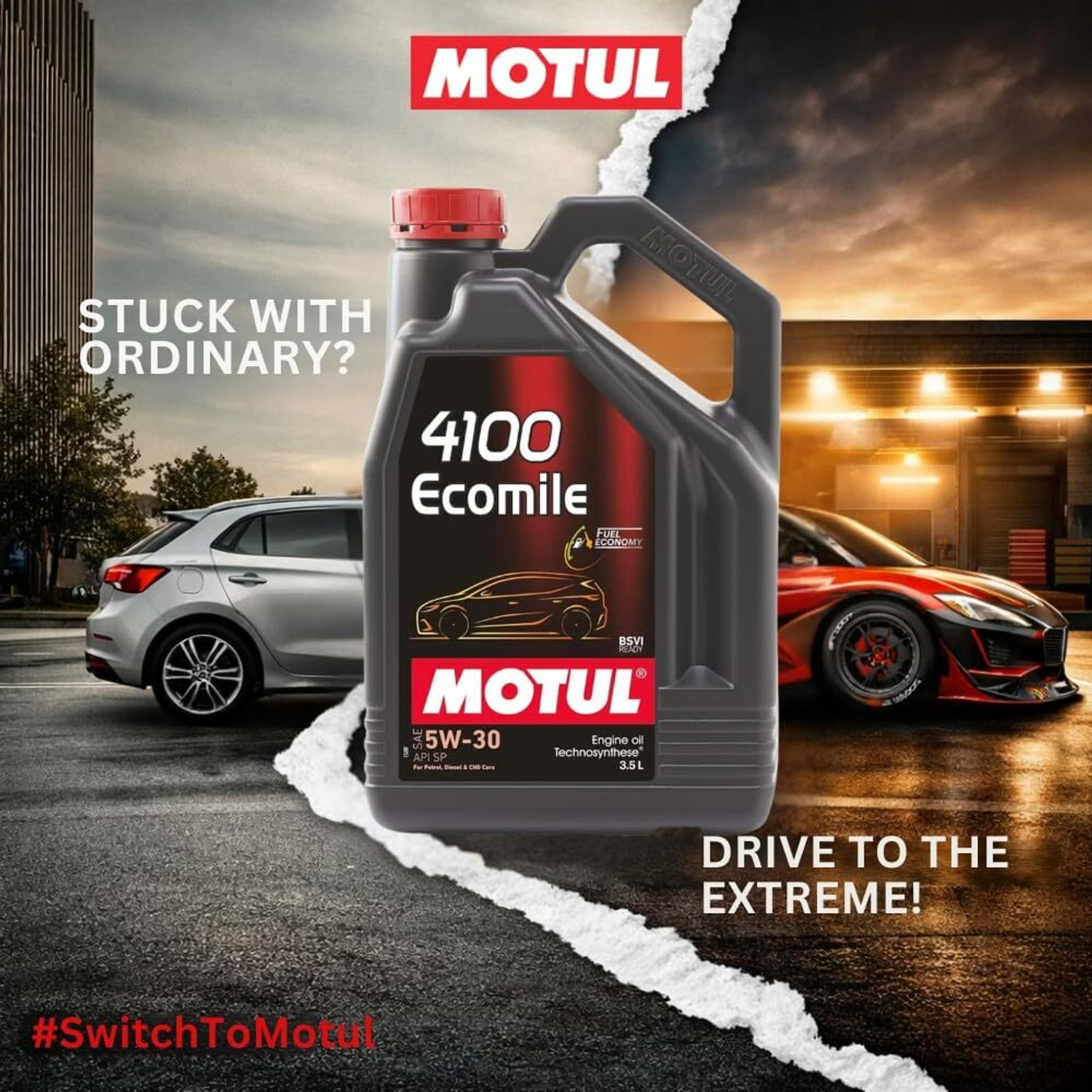 Image of MOTUL 4100 Ecomile SAE 5W-30 Technosynthese (Semi Synthetic)