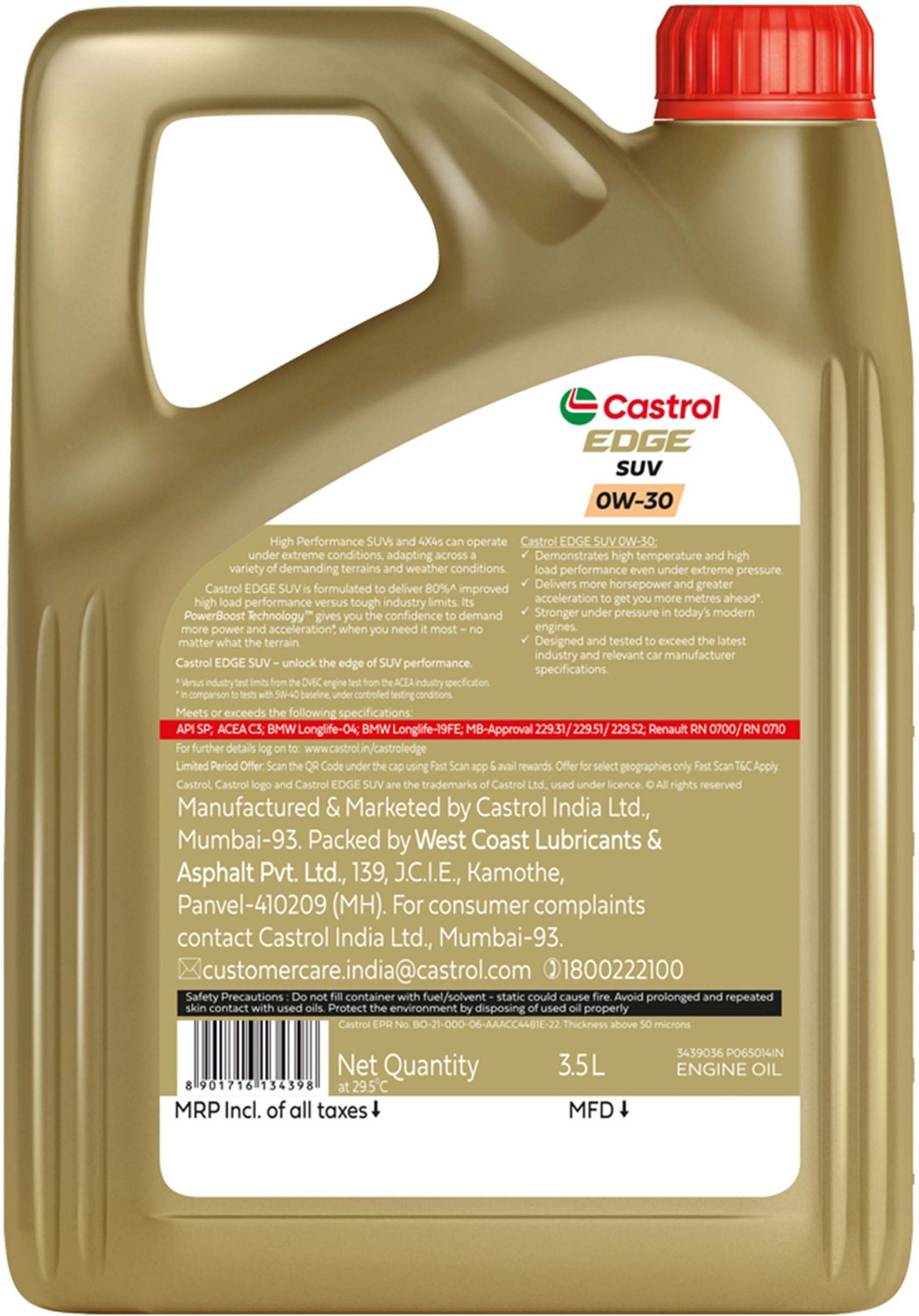 Image of Castrol EDGE SUV 0W-30 EDGE SUV 0W-30 High Performance Engine Oil