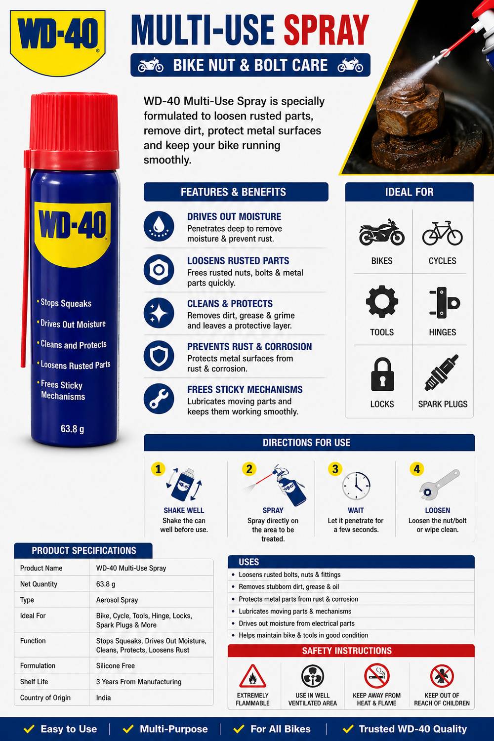 WD-40 Multi Use Spray 64g - Image 3