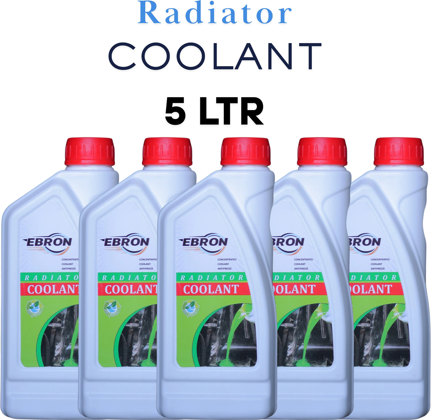 Image of EBRON Premium Radiator Coolant Fluid for Car Engine Cooling System 5L Coolant