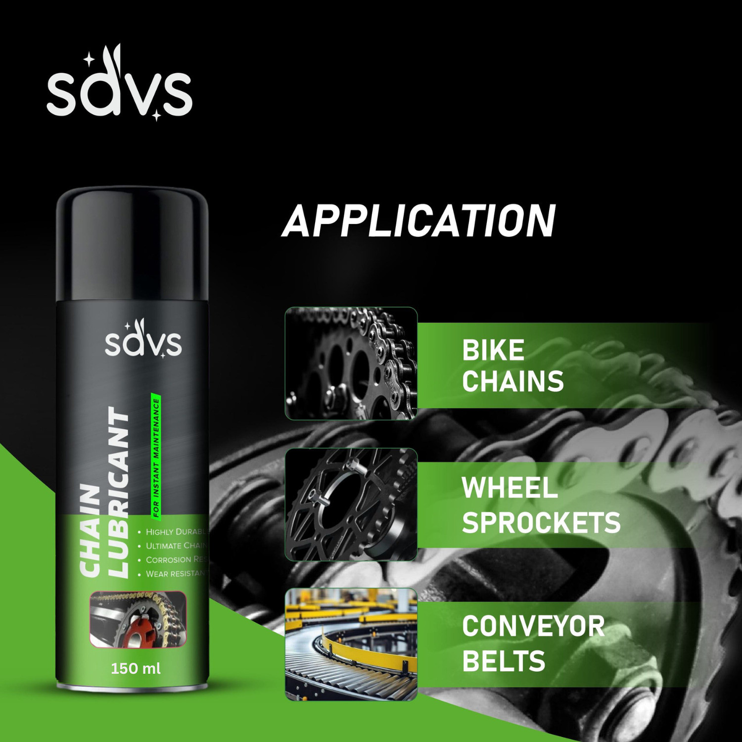 Image of SAVS Combo Of Chain Lubricant + Chain Cleaner + Helmet Cleaner + Bike Polish With Cleaning Brush | Shines & Protects Chain | Heavy Exterior Cleaning Complete kit Chain Oil
