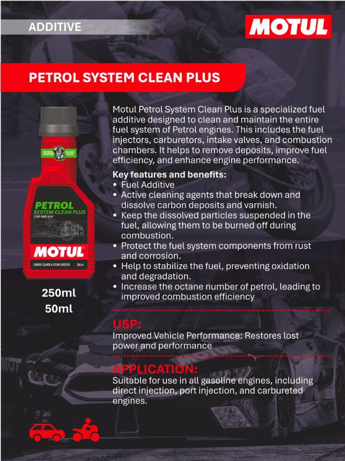MOTUL MTCD-266 Petrol System Clean Plus Engine Oil - Image 3