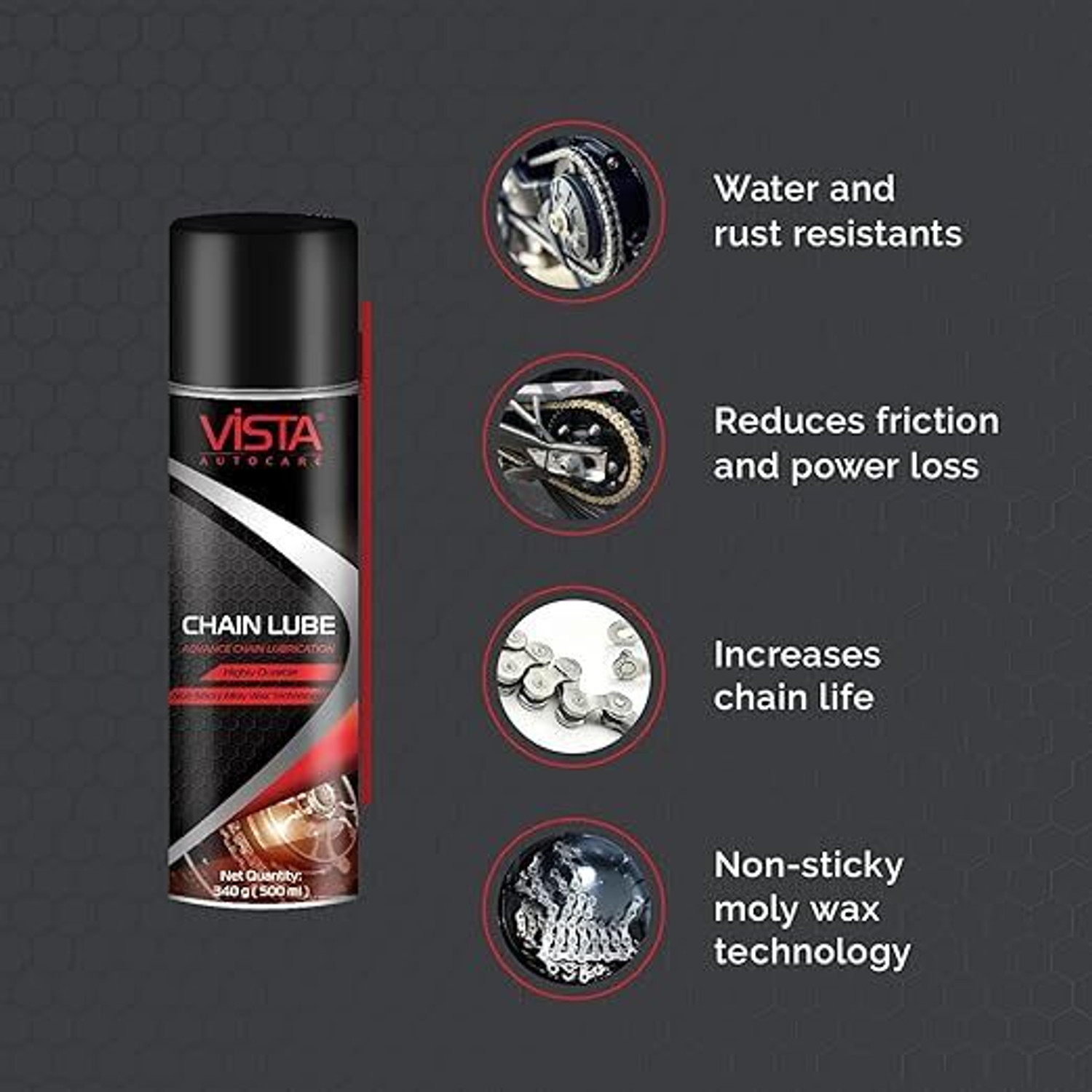 Image of VISTA AUTO 1 Vista Chain Lube 500 ml Chain Oil