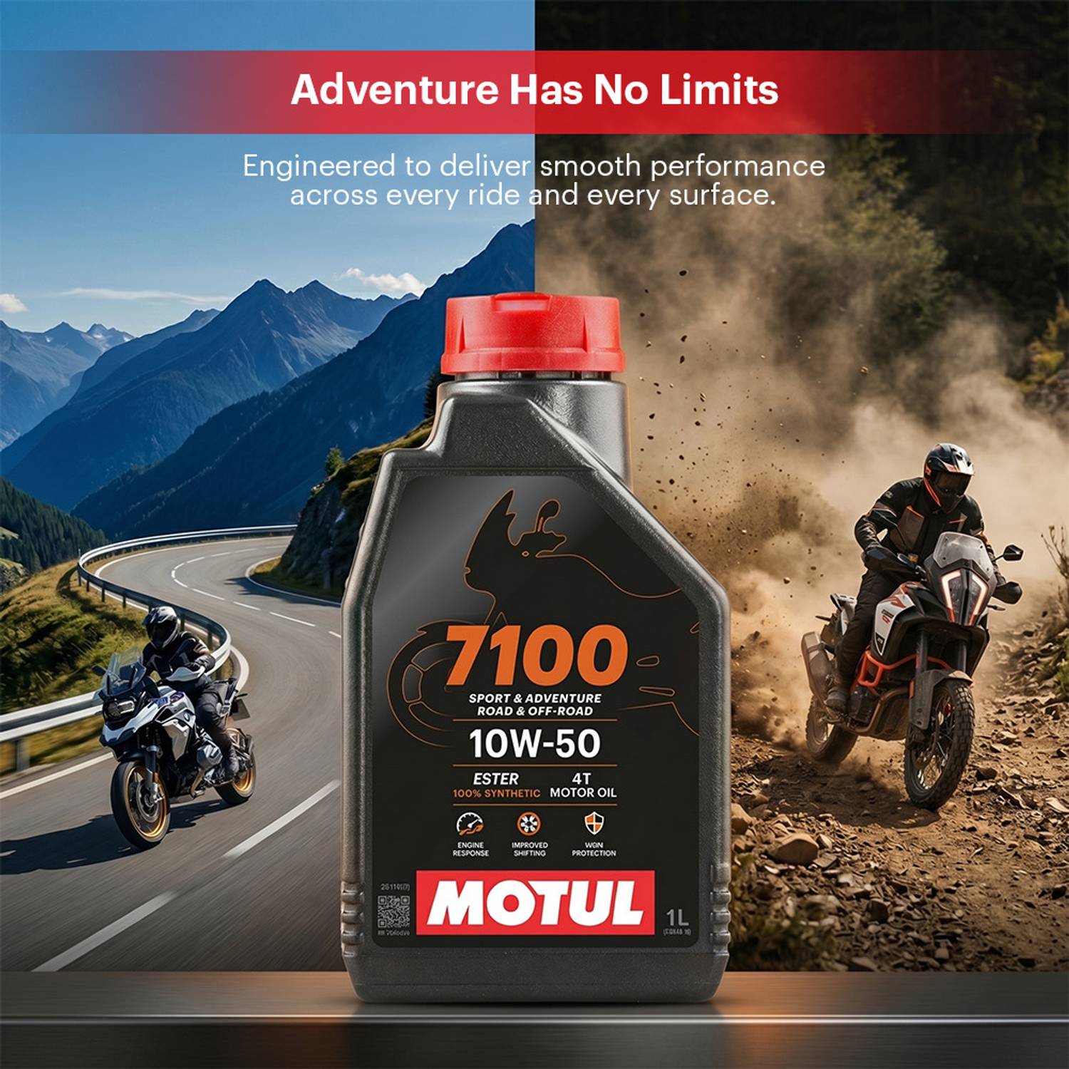 MOTUL 7100 4T 10W-50 Ester Core 100% Synthetic Engine Oil - Image 3