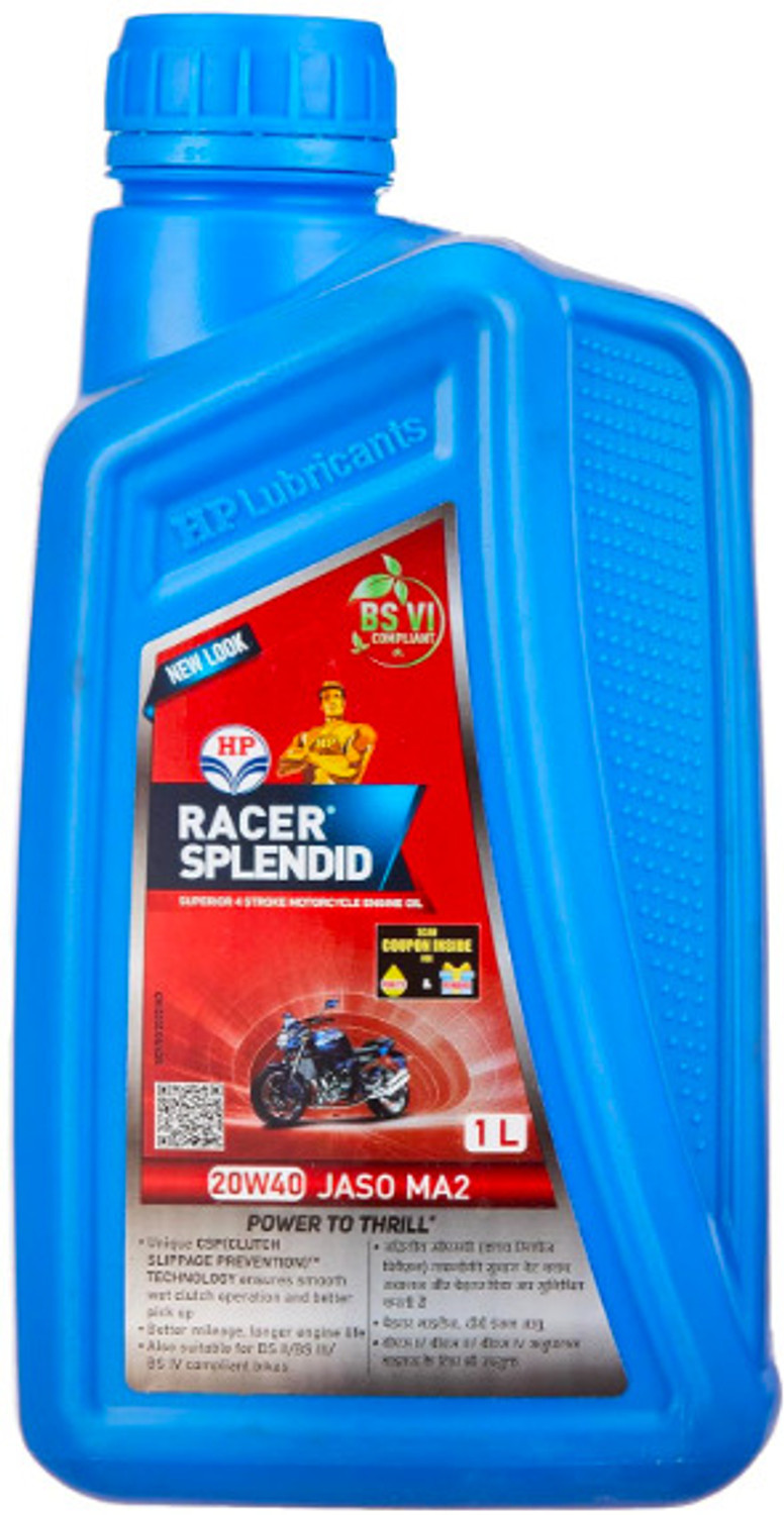Image of HP RACER SPENDID 20W40 BLUE Lubricants Racer Splendid 20W40 API SJ, JASO MA2 Engine Oil Conventional Engine Oil