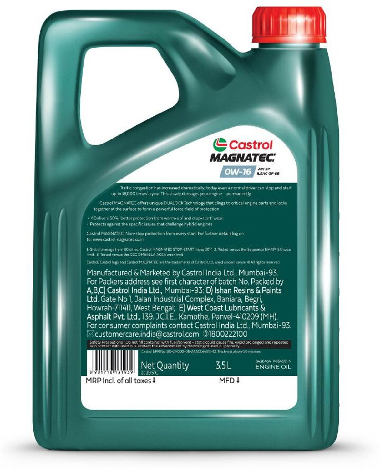 Image of Castrol MAGNATEC 0W16 Full-Synthetic Engine Oil