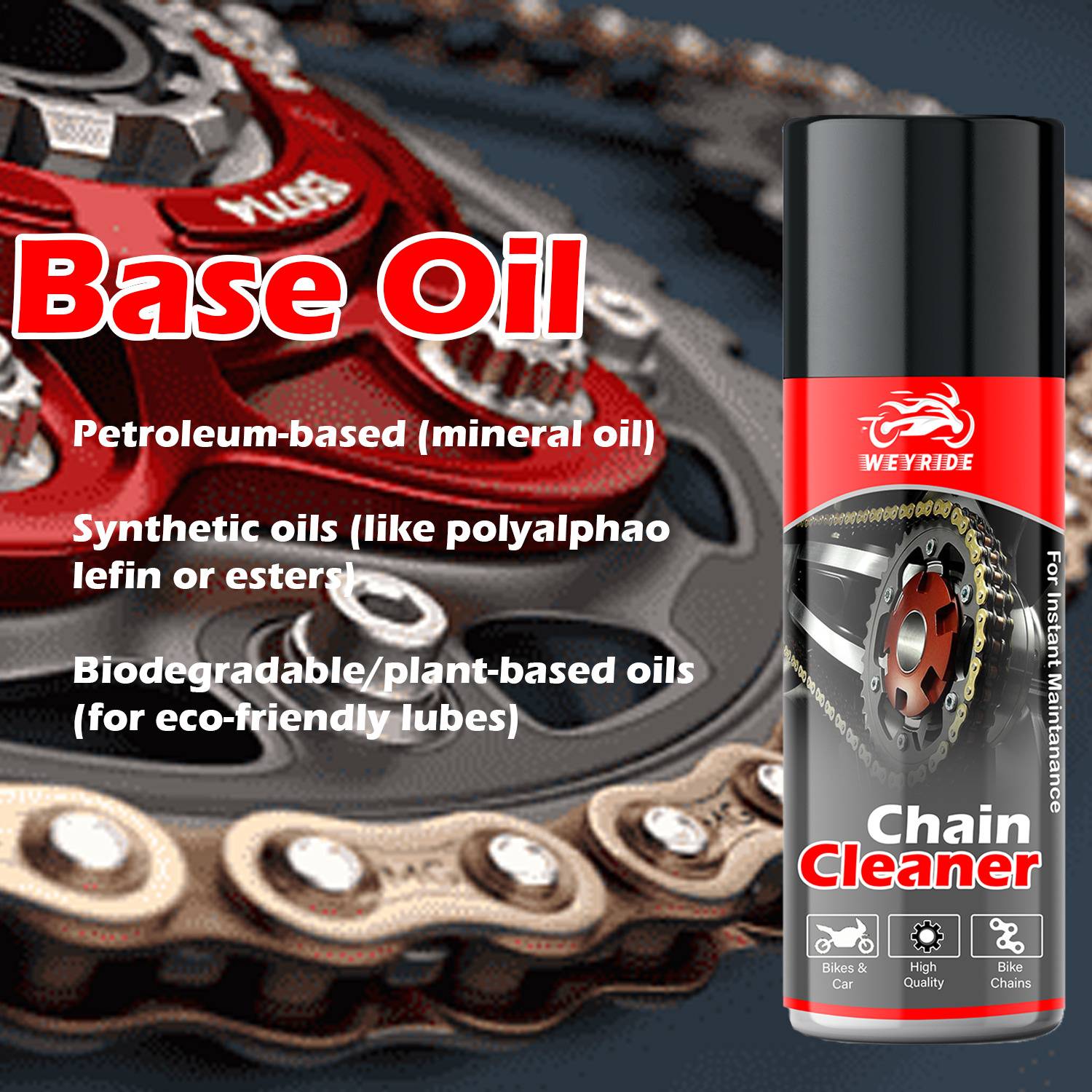 Weyride Bike Chain Cleaner Spray and Lubricant 150ml - Image 3