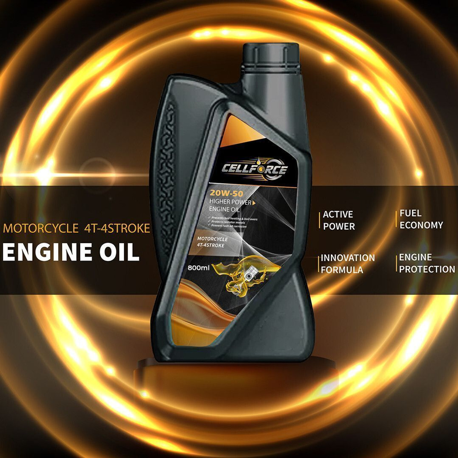 Image of CELLFORCE 20W50 Premium Synthetic 4-Stroke Lubricant for Bikes & Cars | High Performance Engine Oil