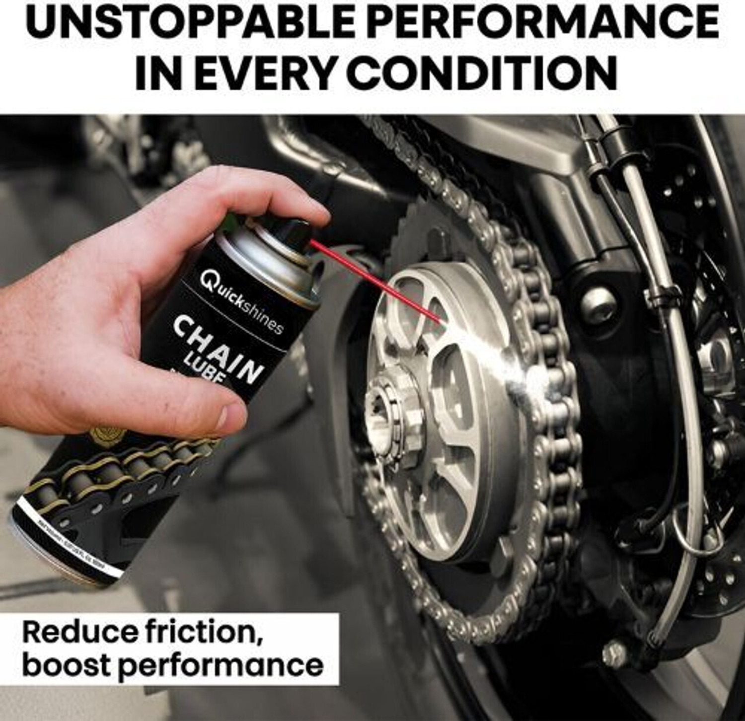 Image of Quickshines Complete Bike Care & Detailing Kit - Scratch Remover, Chain Lube Chain & Shine 5 Combo Chain Oil