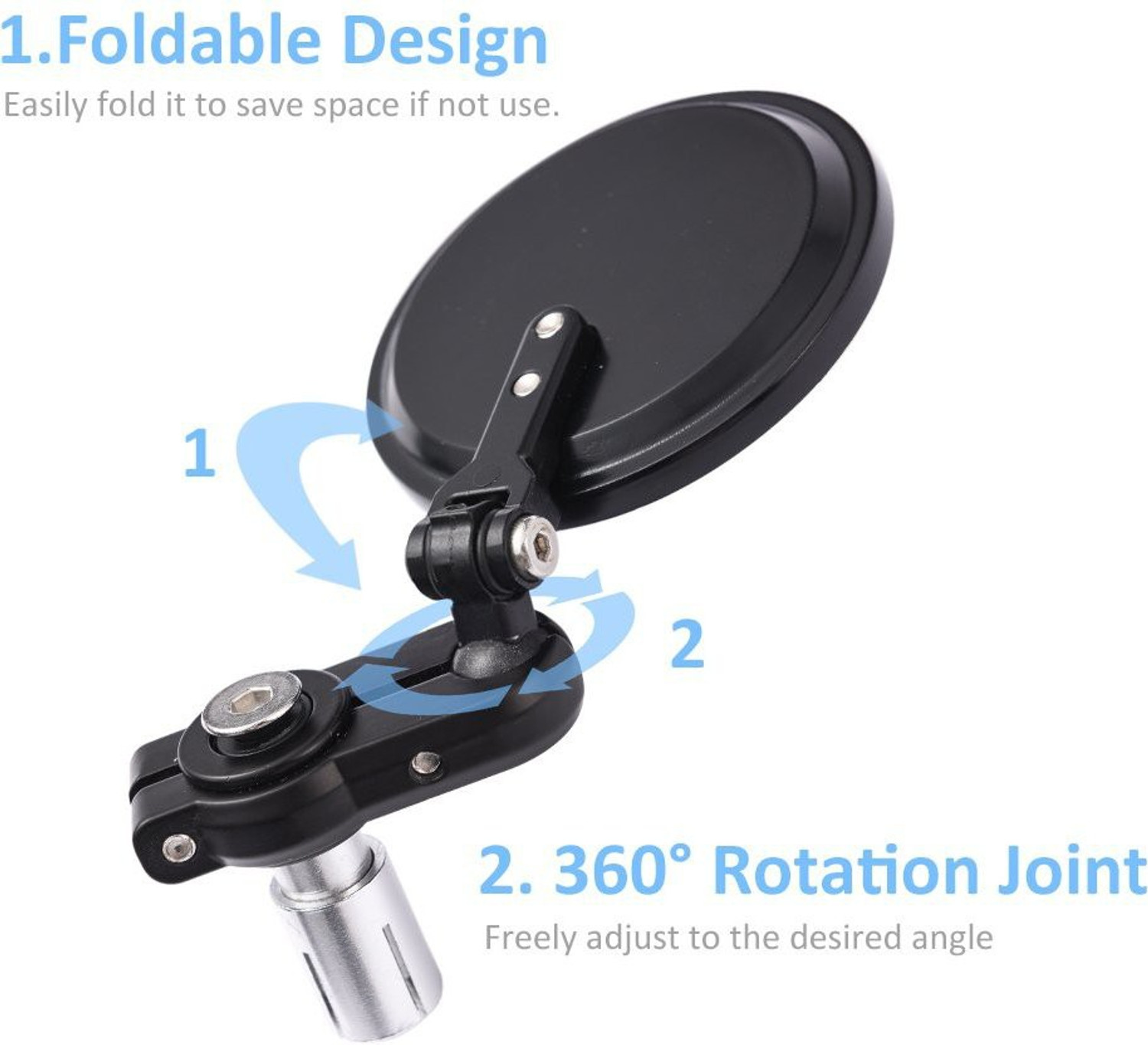 Image of Miwings Manual Rear View Mirror For Universal For Bike Universal For Bike