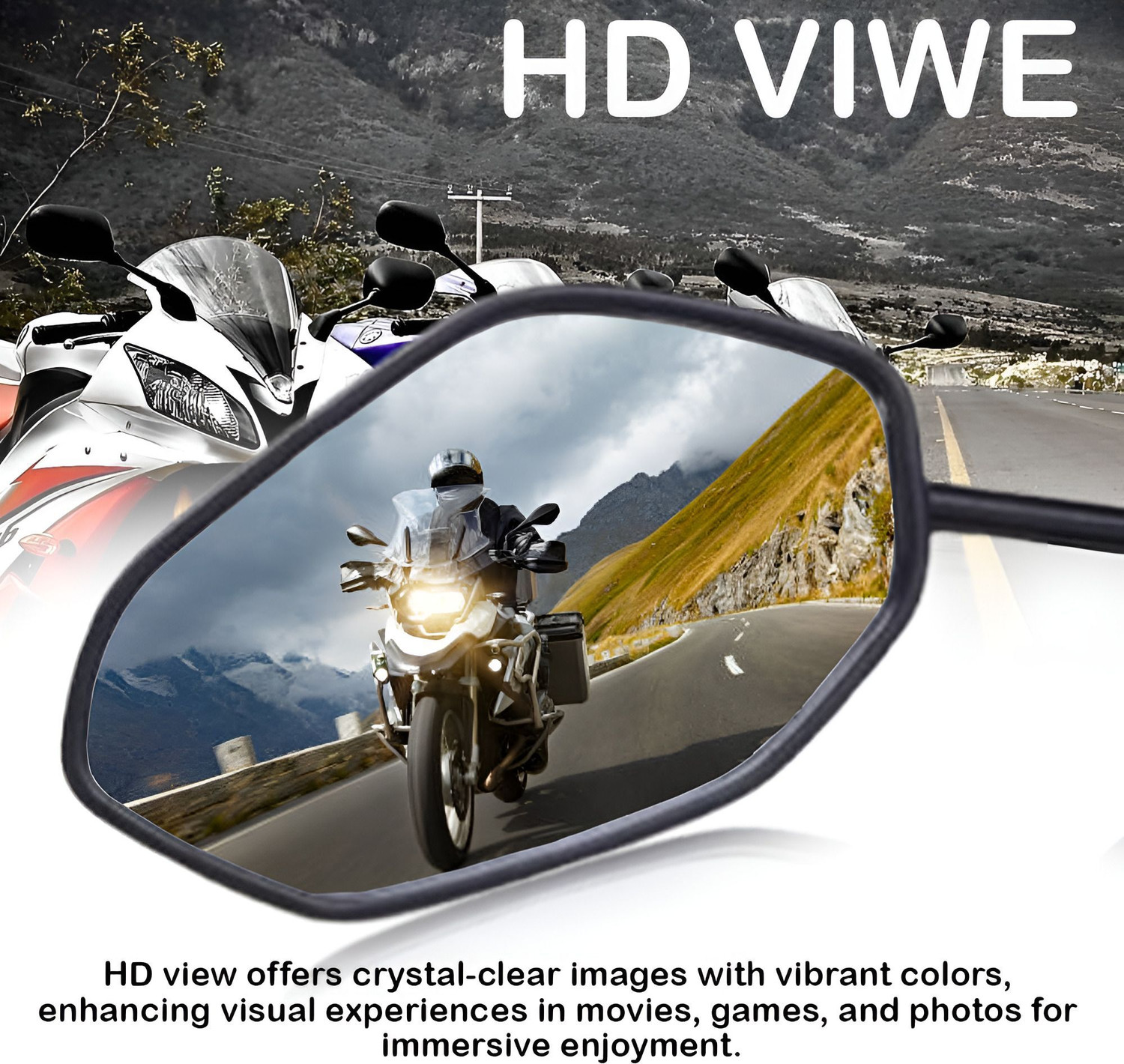 Image of ASRYD Manual Rear View Mirror For Universal For Bike Universal For Bike