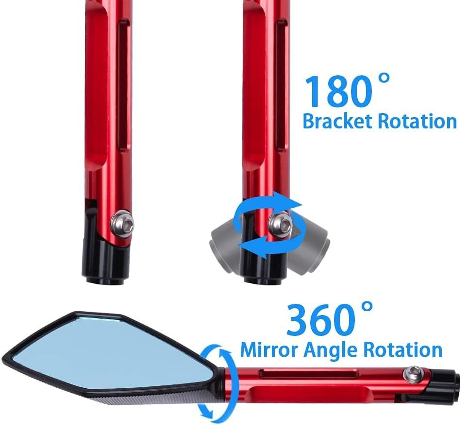 Image of Vagary Manual Rear View Mirror For Universal For Bike Appache RTR 160, Appache RTR 180