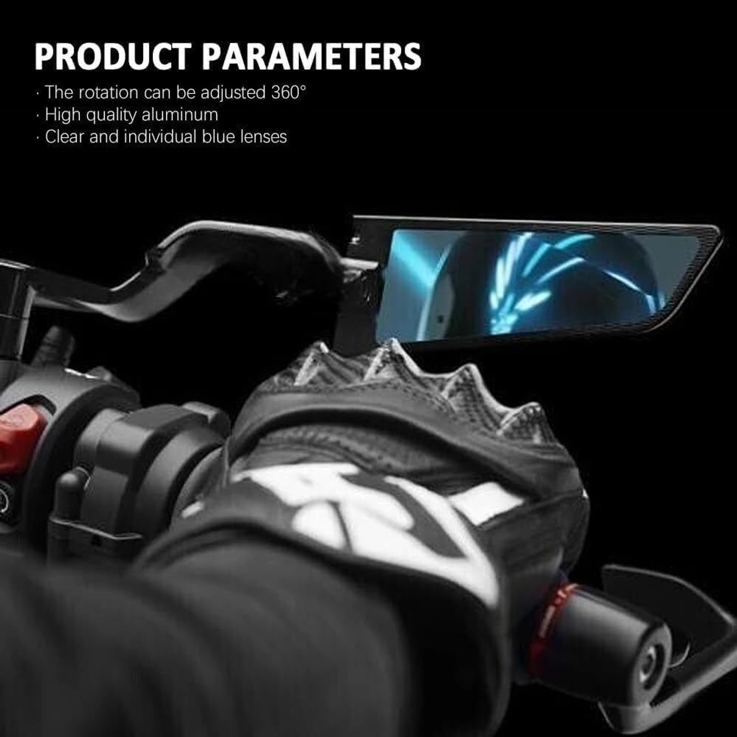 Image of Jetnix Manual Rear View Mirror For Yamaha, KTM, Honda Universal For Bike