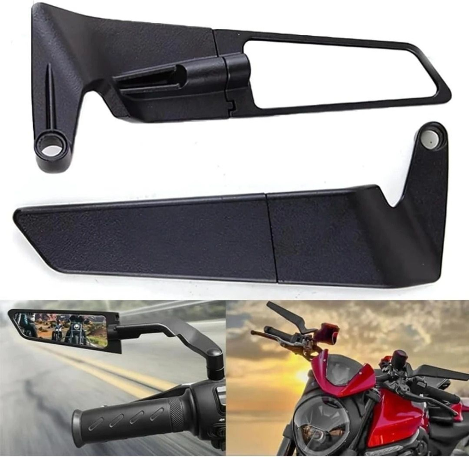 Image of BIKEBLOOM Manual Rear View Mirror For Universal For Bike, KTM, Honda Duke 200, Duke 390, Universal For Bike, FZ-S