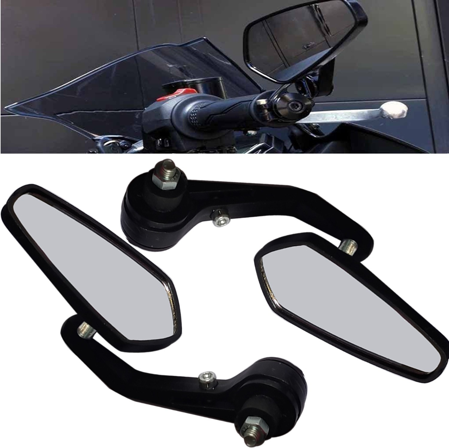 Image of Pious Manual Rear View Mirror For Universal For Bike Universal For Bike