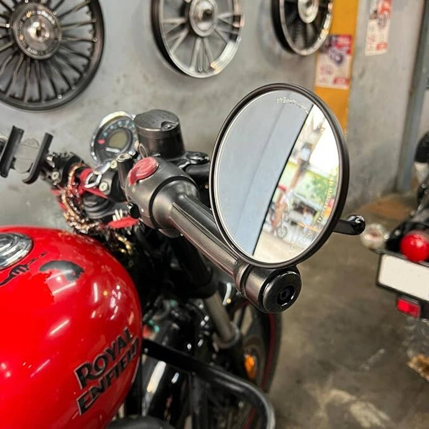 Golden Fox Manual Rear View Mirror for Royal Enfield Bike - Image 3