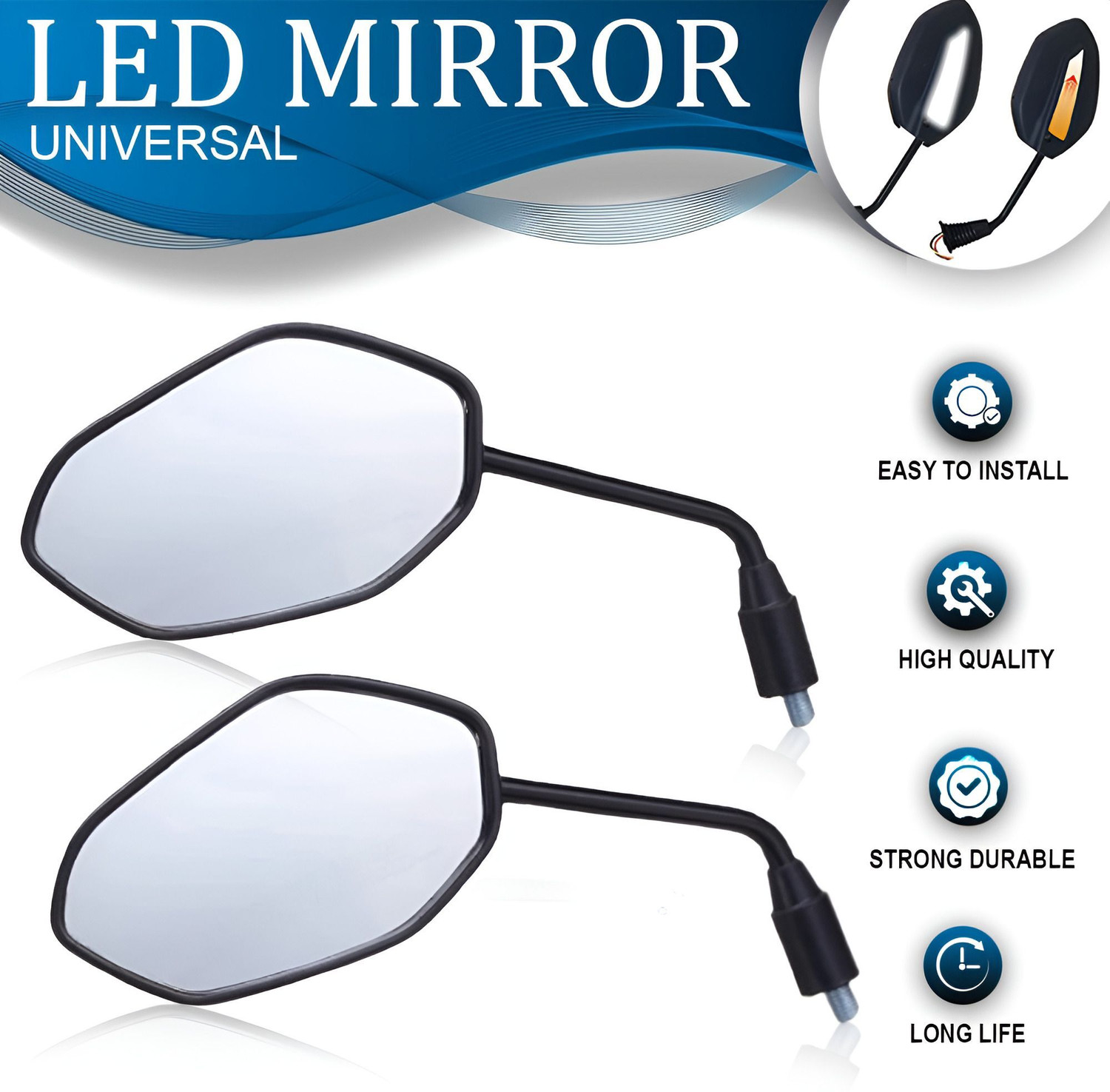 Image of ASRYD Manual Rear View Mirror For Universal For Bike Universal For Bike