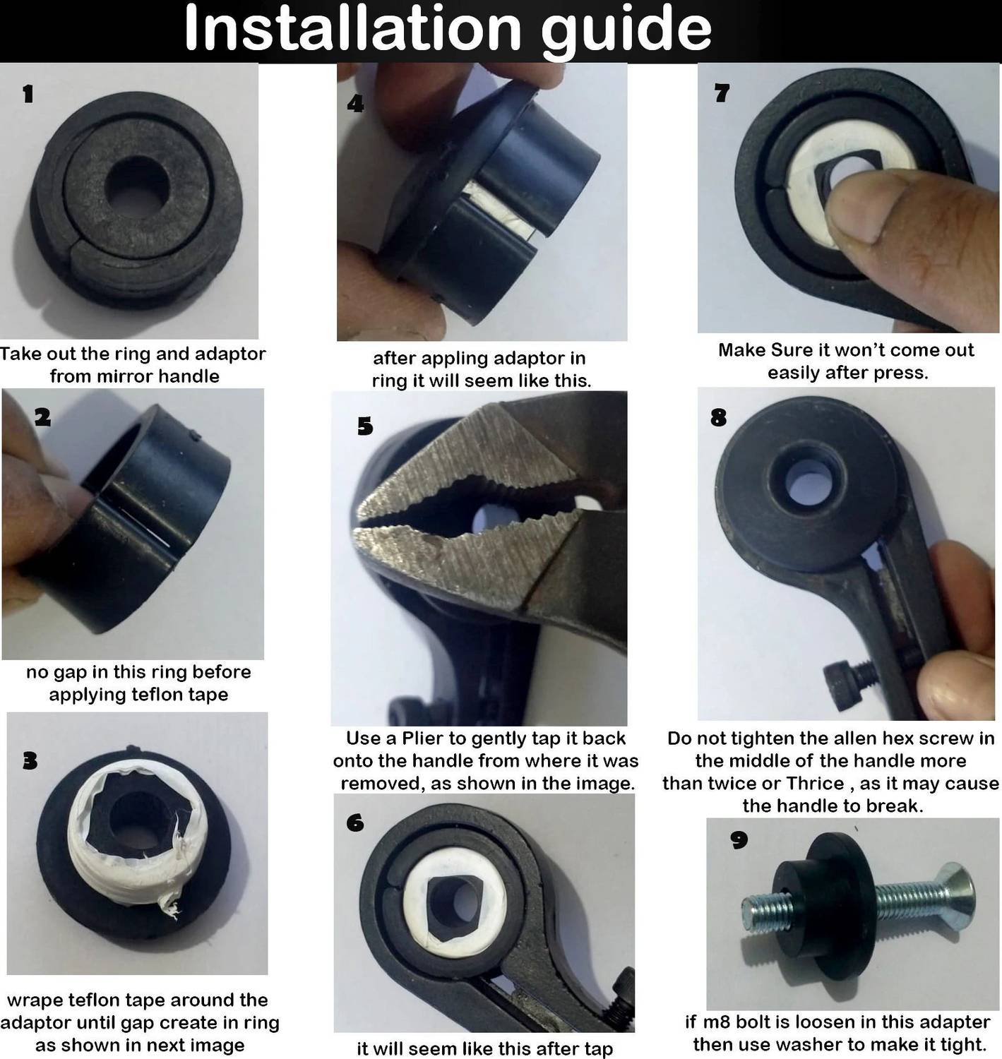 Pious Manual Rear View Mirror for Bajaj, Hero, Honda, KTM, Royal - Image 5