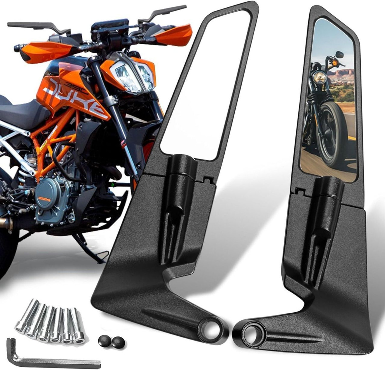 Image of SMOXY Manual Rear View Mirror For Yamaha, Honda, Suzuki, BMW, Universal For Bike Universal For Bike