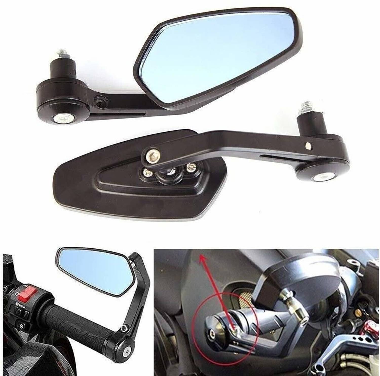 Pious Manual Rear View Mirror for Bajaj, Hero, Honda, KTM, Royal - Image 2