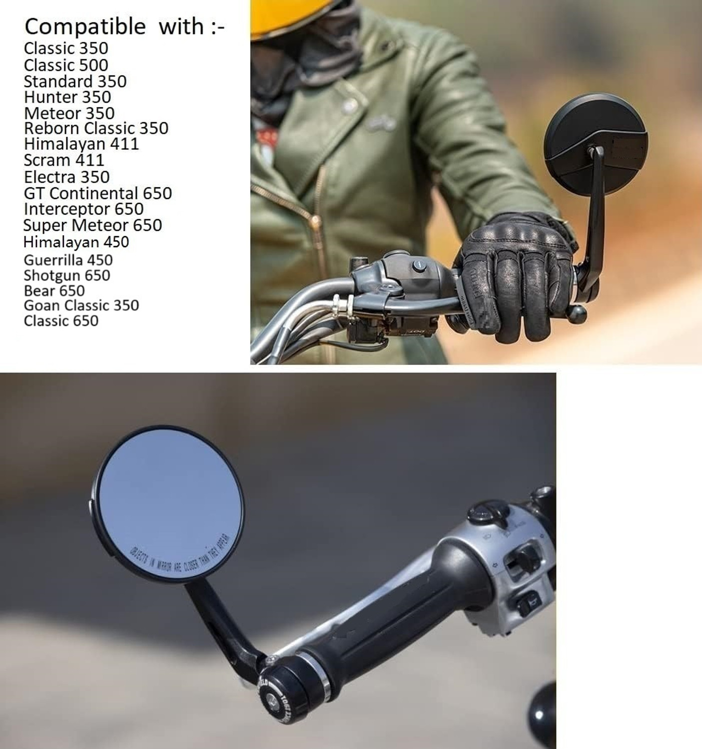 Image of SGTB Manual Rear View Mirror For Royal Enfield Universal For Bike