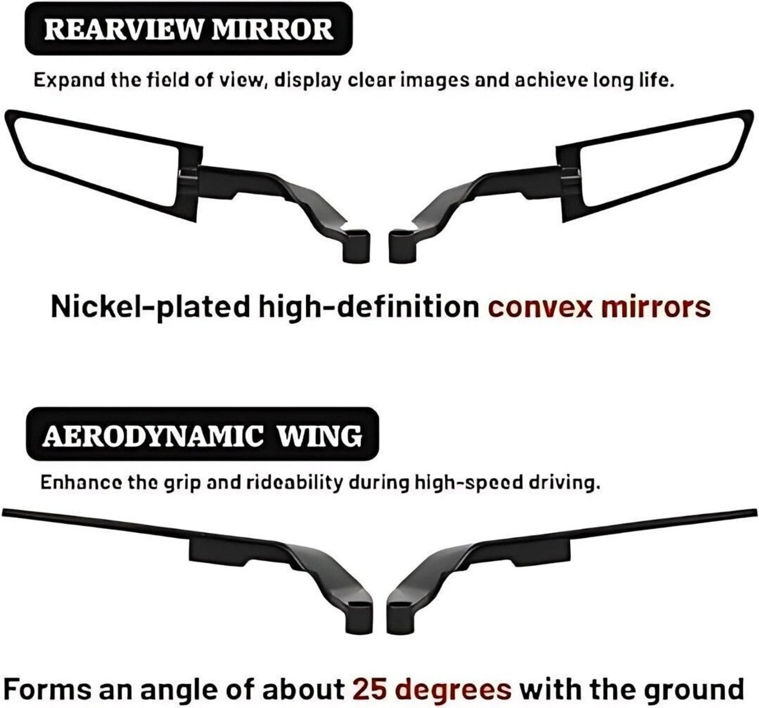 Image of BIKEBLOOM Manual Rear View Mirror For Universal For Bike, KTM, Honda Duke 200, Duke 390, Universal For Bike, FZ-S