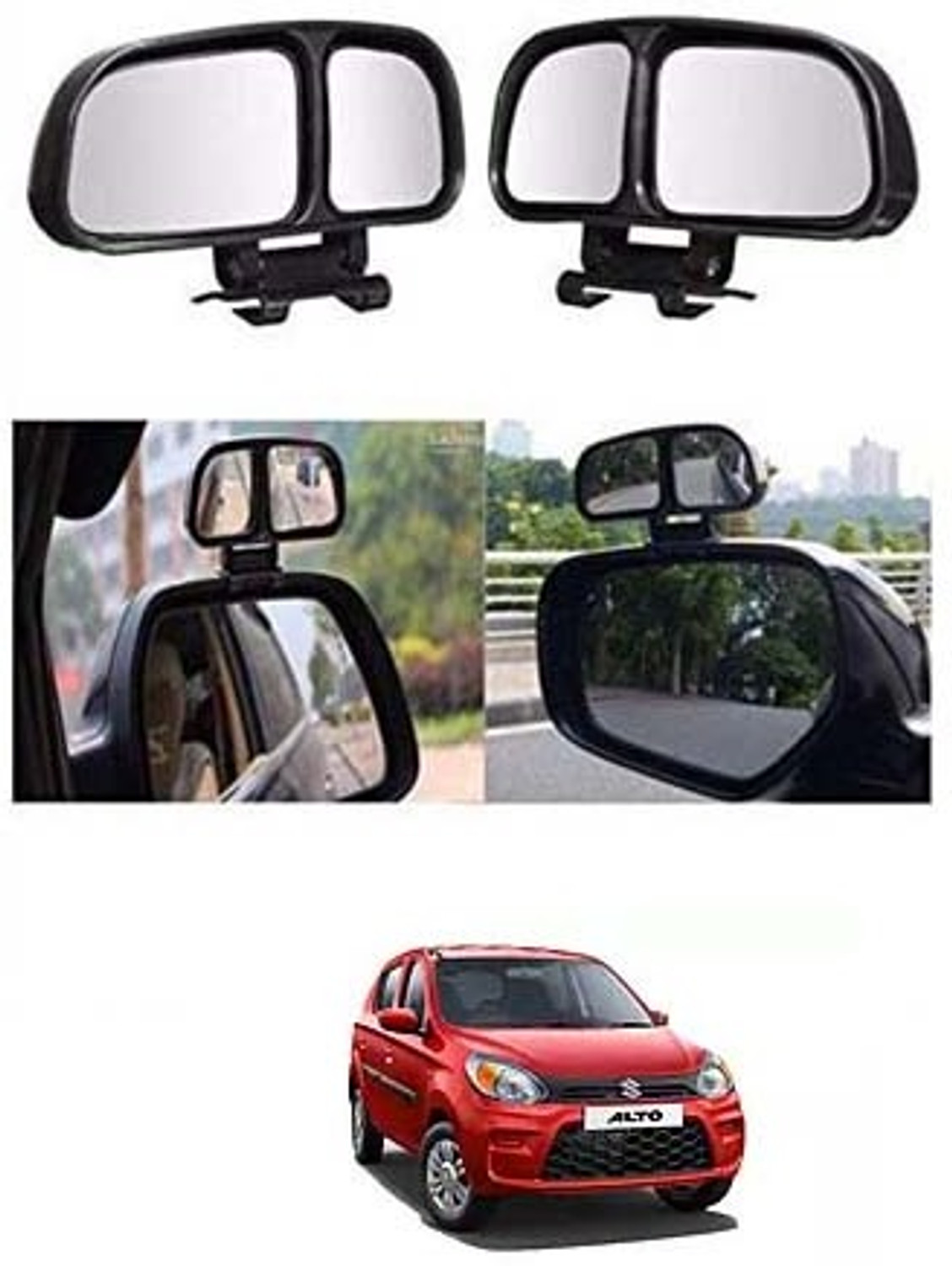 Image of CCE Manual Blind Spot Mirror, Driver Side, Passenger Side For Mahindra, Universal For Car, Suzuki, Toyota Scorpio, Universal For Car, Swift Dzire, Fortuner