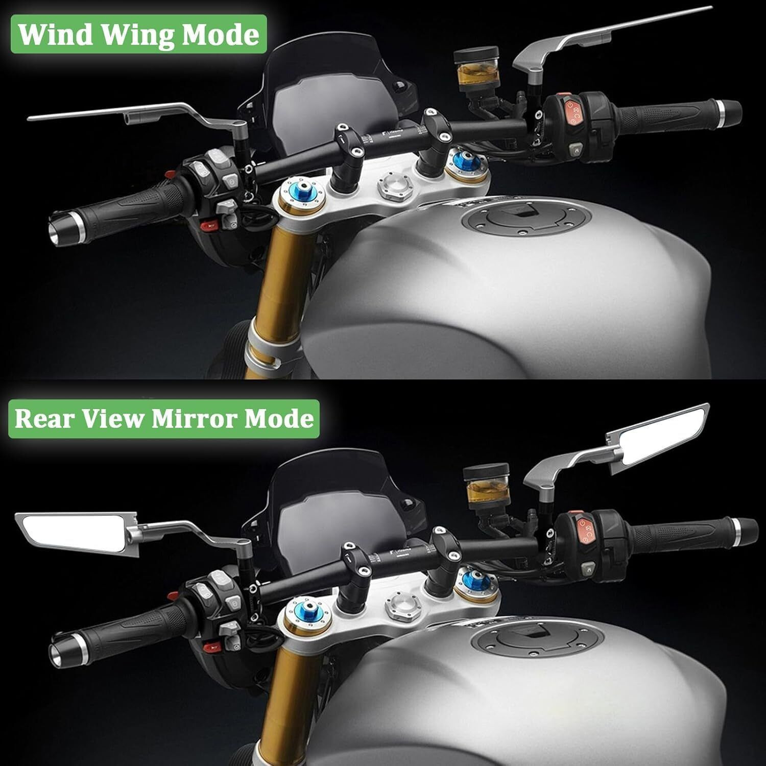 Image of SMOXY Manual Rear View Mirror For Yamaha, Honda, Suzuki, BMW, Universal For Bike Universal For Bike