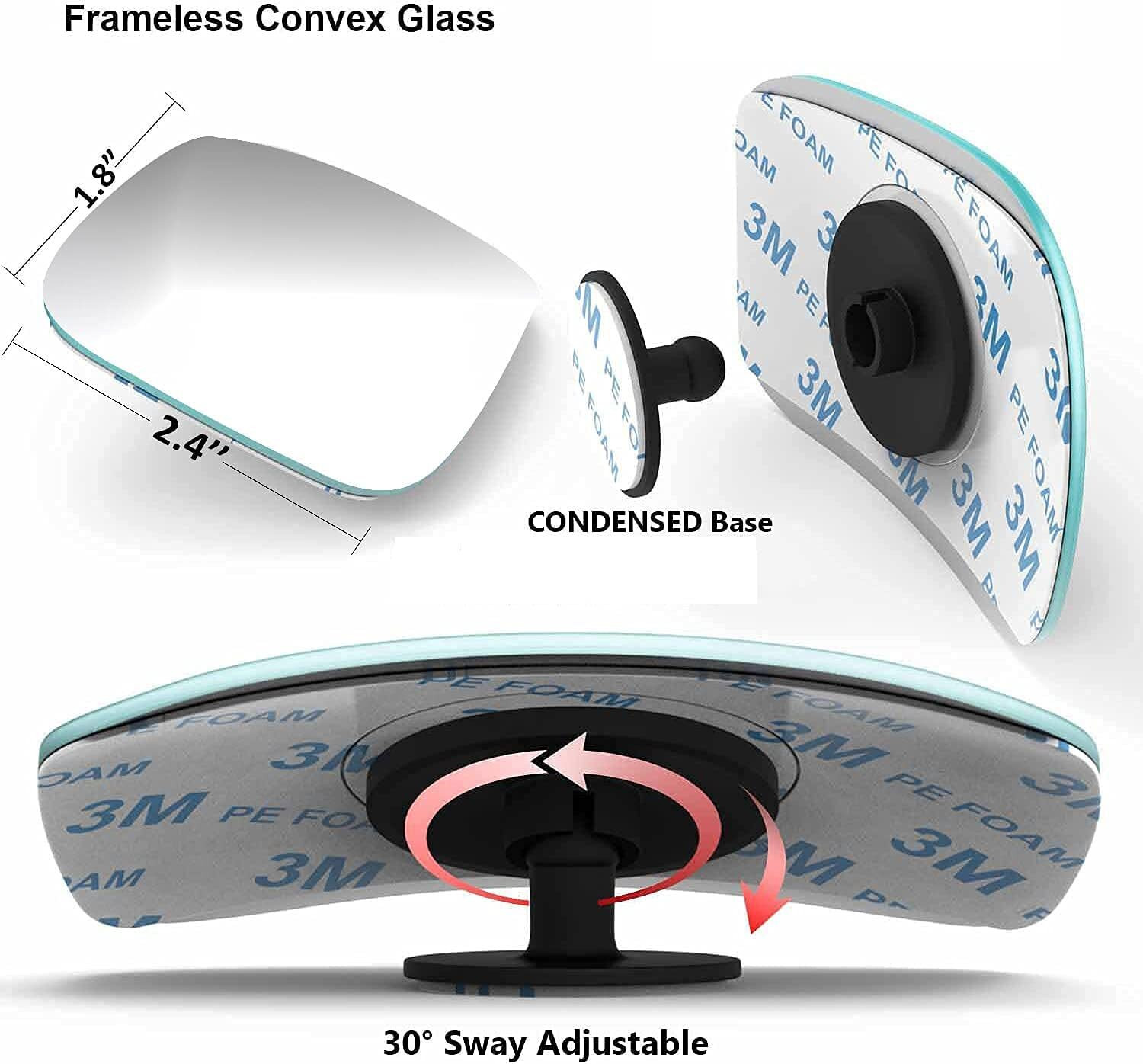 Image of YOURKARTS.COM Manual Blind Spot Mirror For Universal For Car Universal For Car