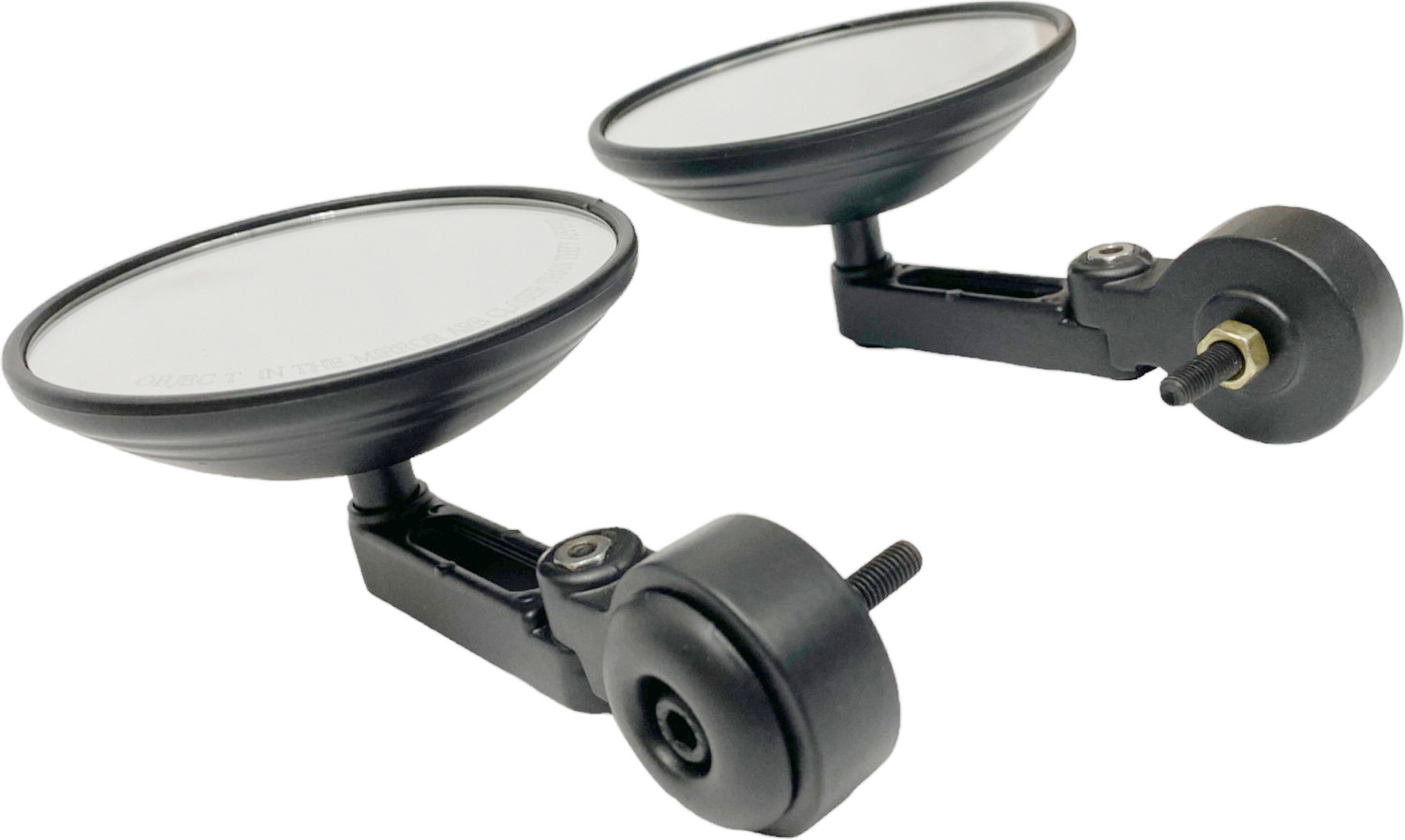 Image of OZANGO Bike Adjustable Rotatable Handle Side Round Mirror Black for Jawa 350 Bike Windshield