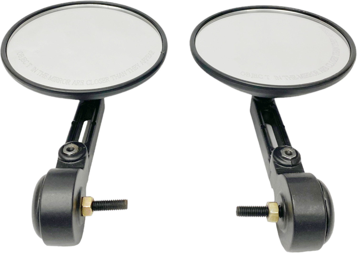 Image of OZANGO Bike Adjustable Rotatable Handle Side Round Mirror Black for Jawa 350 Bike Windshield