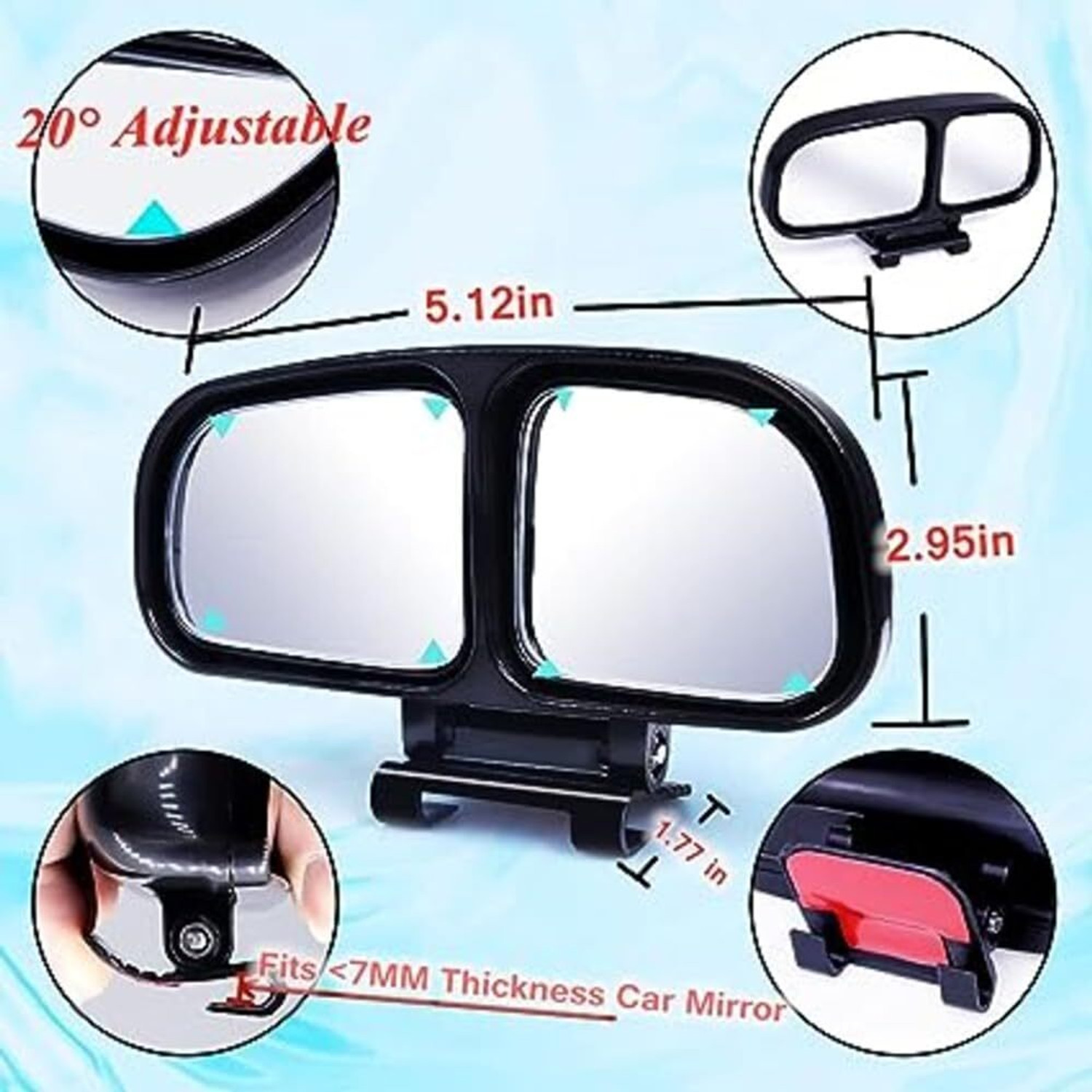 Image of CCE Manual Blind Spot Mirror, Driver Side, Passenger Side For Mahindra, Universal For Car, Suzuki, Toyota Scorpio, Universal For Car, Swift Dzire, Fortuner